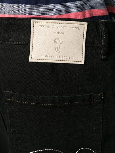 Shop Société Anonyme Cropped Wide-leg Jeans In Black