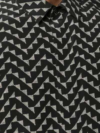 SAINT LAURENT TRIANGLE PRINT SILK SHIRT - 黑色