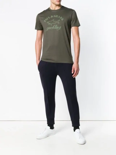 Shop Paul & Shark Logo Print T In Green