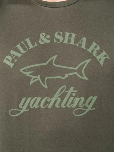 Shop Paul & Shark Logo Print T In Green