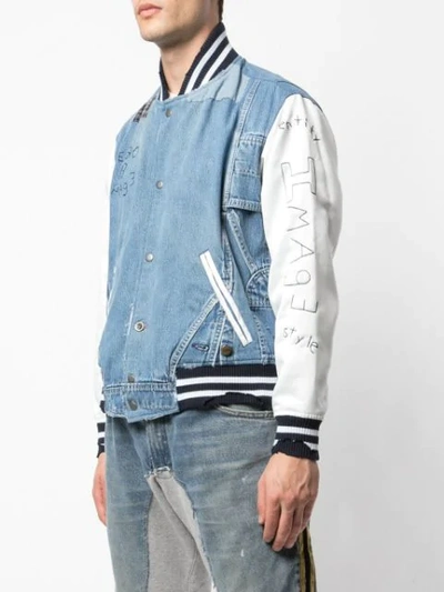 GREG LAUREN CONTRAST SLEEVE JACKET - 蓝色