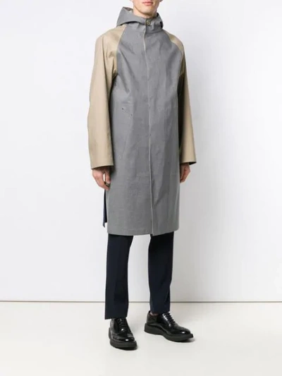 Shop Mackintosh Colour-block Raincoat In Grey