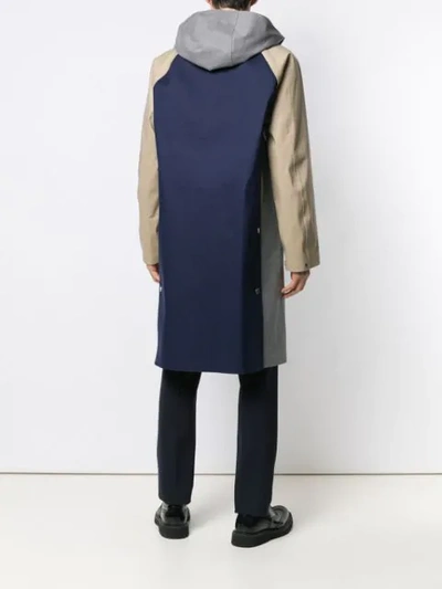 Shop Mackintosh Colour-block Raincoat In Grey