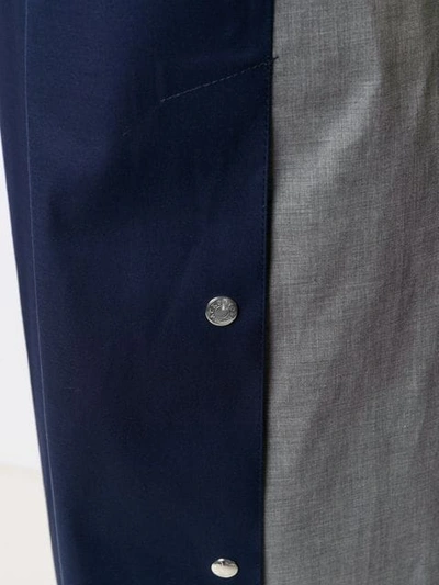 Shop Mackintosh Colour-block Raincoat In Grey
