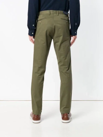 Shop Polo Ralph Lauren Flat Front Trousers In Green