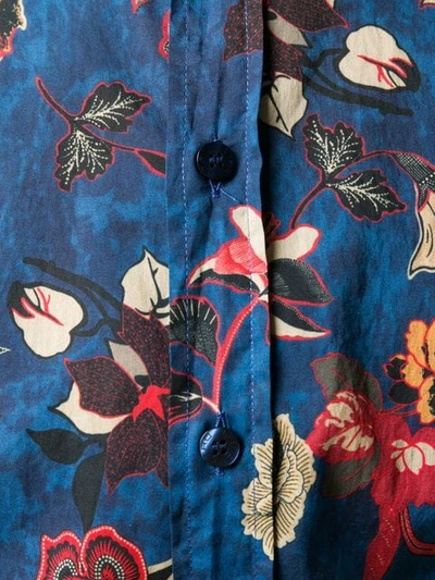 Shop Etro Flower Print Shirt In Blue