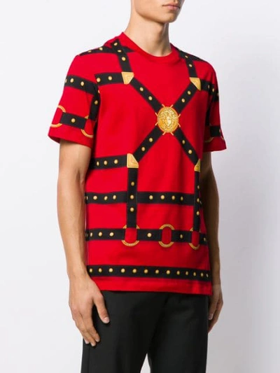 Versace Medusa Belt-print T-shirt Red | ModeSens