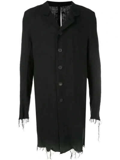 Shop Army Of Me Frayed Single-breasted Coat - Black