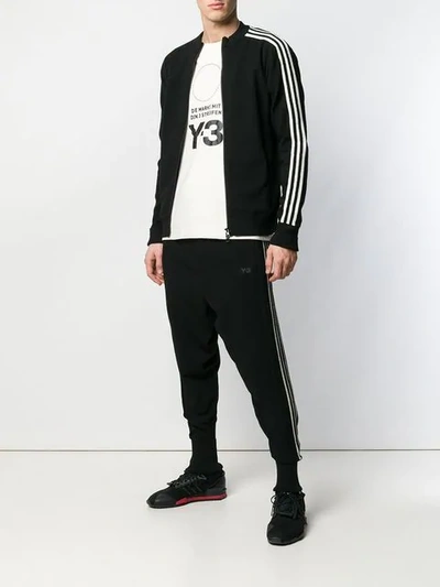 Shop Y-3 Drawstring Slouched Trousers In Black