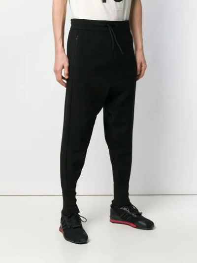 Shop Y-3 Drawstring Slouched Trousers In Black