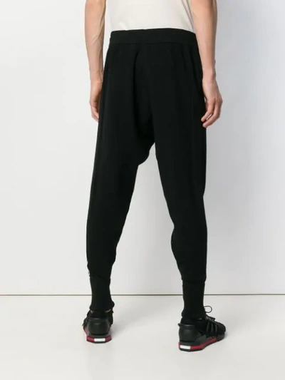 Shop Y-3 Drawstring Slouched Trousers In Black