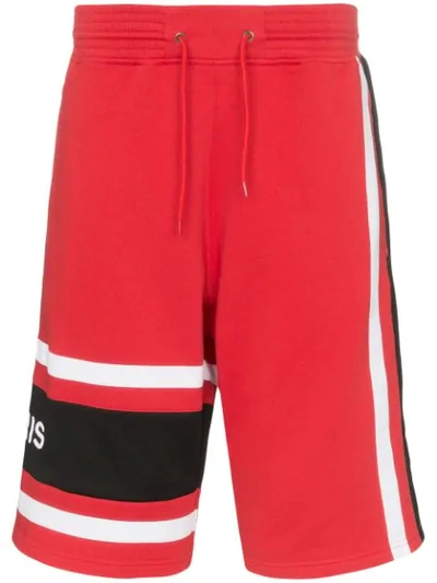GIVENCHY BASKETBALL STYLE LOGO SHORTS - 红色
