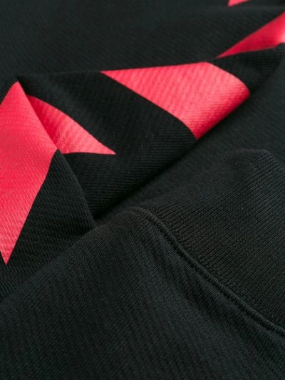 Shop Off-white Bats-print Diagonal Stripe Sweatshirt In Black