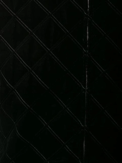 Shop Saint Laurent Quilted Velvet Bomber Jacket In Black