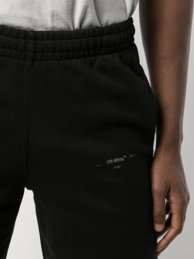 Shop Off-white Printed Logo Shorts In Black