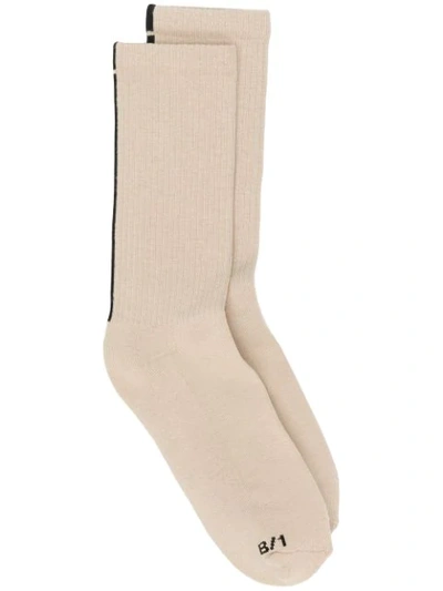 Shop A-cold-wall* Logo Socks - Neutrals