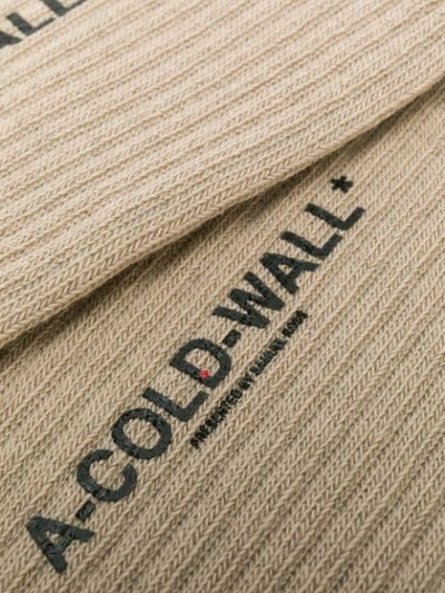 Shop A-cold-wall* Logo Socks - Neutrals