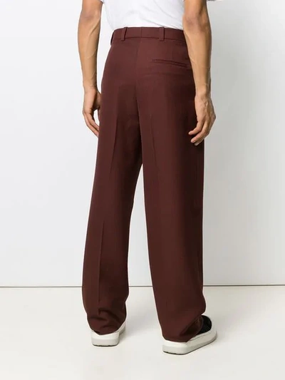 Shop Oamc Wide Leg Trousers - Red