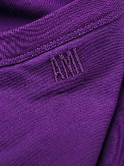 Shop Ami Alexandre Mattiussi Crew Neck Tee With Red Ami De Coeur Patch In Purple