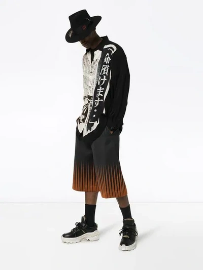 YOHJI YAMAMOTO ENTRUST LIFE PRINT SHIRT - 黑色