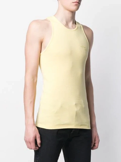 Shop Helmut Lang Citric Yellow Tank Top