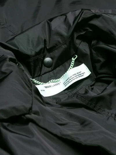 Shop Off-white Logo Padded Coat In 1001  Black/ White