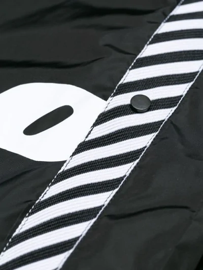 Shop Off-white Logo Padded Coat In 1001  Black/ White