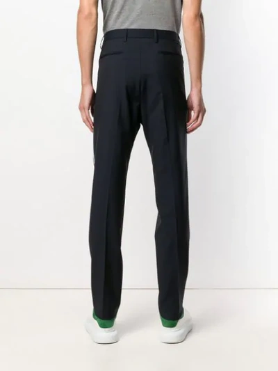 Shop Valentino City Uniform Side Stripe Trousers In Blue