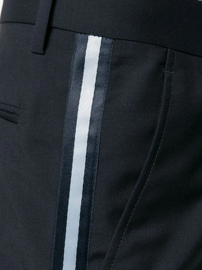 Shop Valentino City Uniform Side Stripe Trousers In Blue