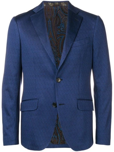 Shop Etro Fitted Blazer In Blue