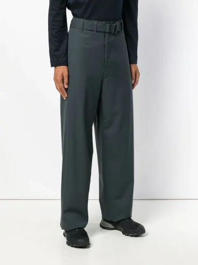 Shop Lemaire Wide Trousers - Grey