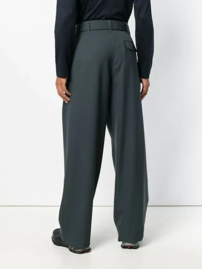 Shop Lemaire Wide Trousers - Grey