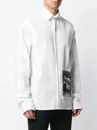 Shop Ann Demeulemeester Graphic Shirt In White