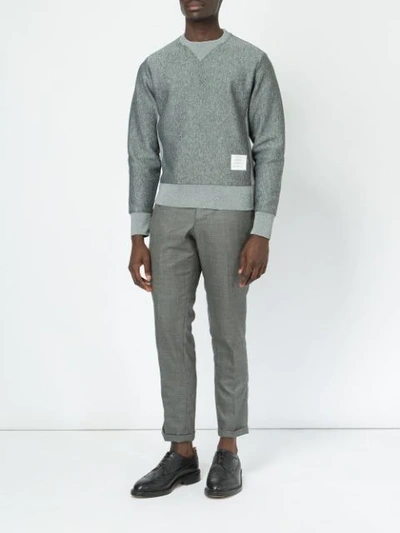 Shop Thom Browne Crew Neck Sweatshirt In Grey