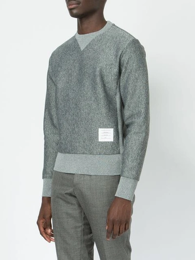Shop Thom Browne Crew Neck Sweatshirt In Grey