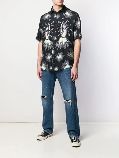 Shop Mauna Kea Hula Print Shirt In Black