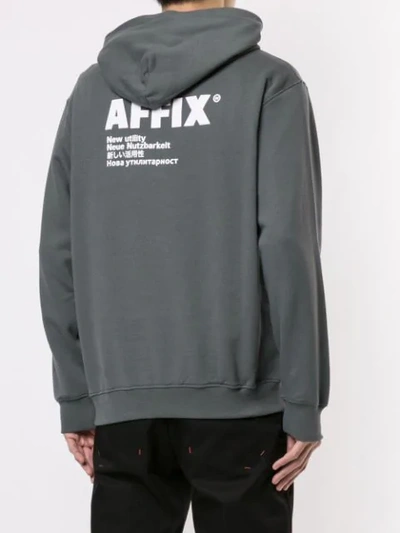 Shop Affix Logo Print Hoodie In Grey