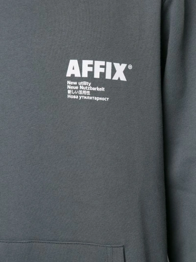 Shop Affix Logo Print Hoodie In Grey
