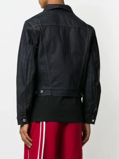 Shop Helmut Lang Cropped Denim Jacket In Indigo