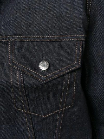 Shop Helmut Lang Cropped Denim Jacket In Indigo