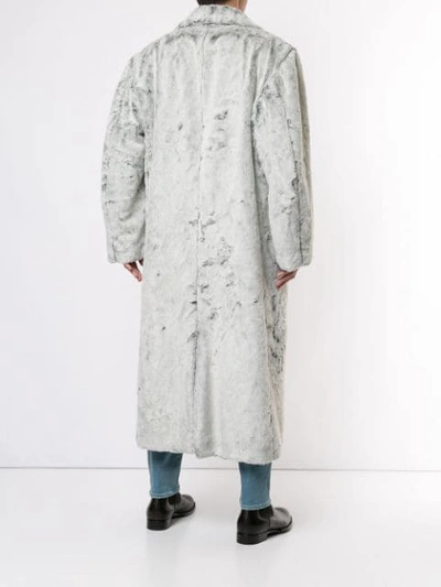 Pre-owned Versace Loose Long Coat In White