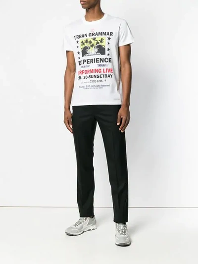 Shop Valentino Urban Grammar Print T-shirt In White
