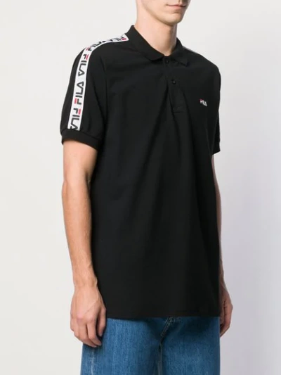 Shop Fila Polo Shirt In Black