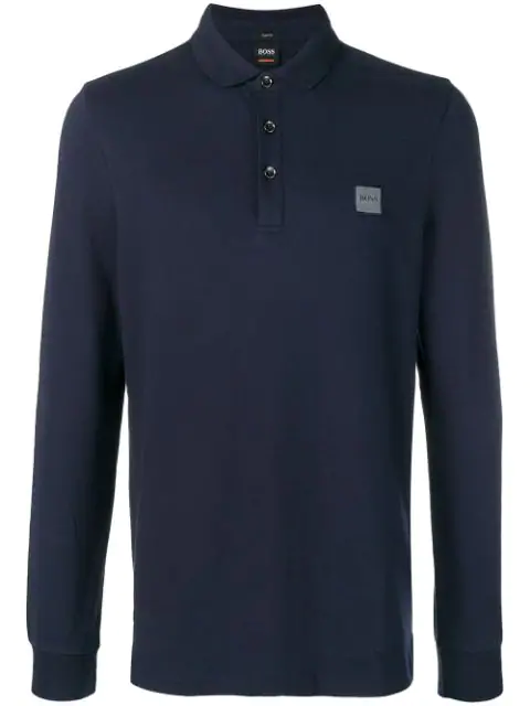 hugo boss navy long sleeve polo Cheaper 