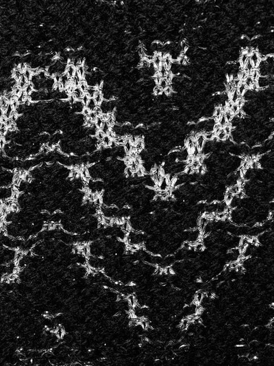 Shop Saint Laurent Zig-zag Embroidered Sweater In Black