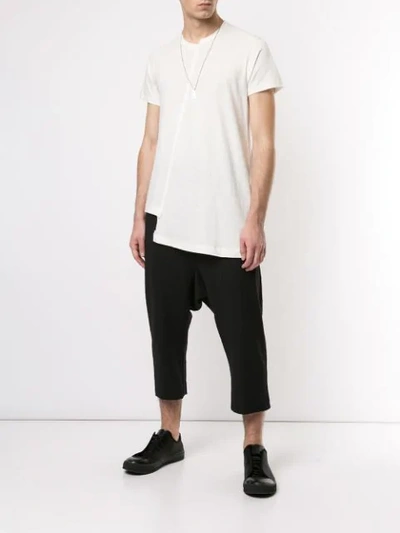 Shop Yohji Yamamoto Asymmetrisches T-shirt - Weiss In White
