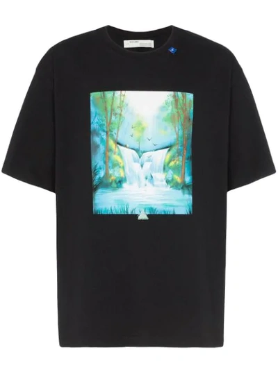 OFF-WHITE WATERFALL PRINTED T-SHIRT - 黑色