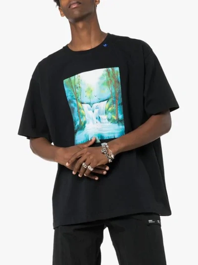 Shop Off-white Waterfall Printed T-shirt In Black