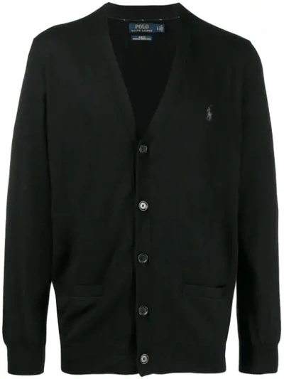 Shop Polo Ralph Lauren Knitted Cardigan In Black