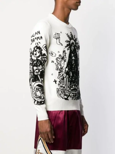 Shop Dolce & Gabbana Graphic Embroidered Virgin Mary 'amore' Sweatshirt In Neutrals